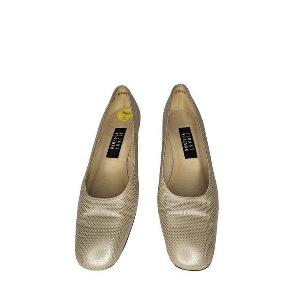 Vintage Stuart Weitzman Pumps Women Sz 8W Block Heel Copper 80s Designer Work - Picture 2 of 8